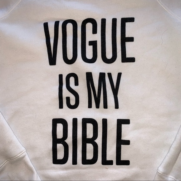 State of Grace Vogue Is My Bible White Sweater Size M - Picture 2 of 4